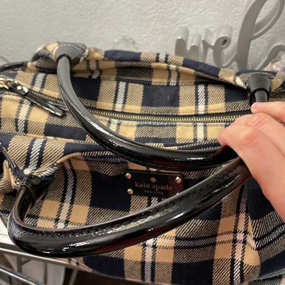 🤎♠️ EUC KATE SPADE NY Soft Wool Shoulder Bag - Neutral checkered Shoulder Bag - Picture 13 of 16